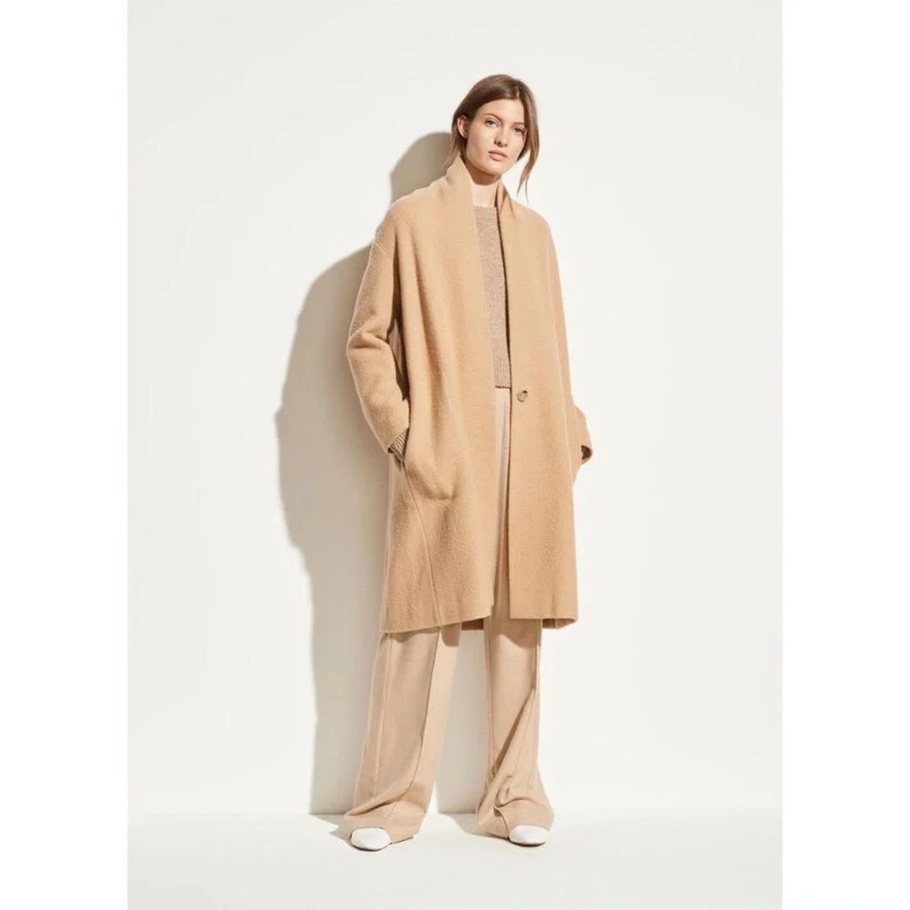 Vince Camel/Tan Long Wool-Blend Coat